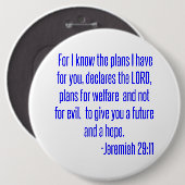 Denn ich kenne die Pläne, die ich für Sie habe, er Button (Vorne & Hinten)