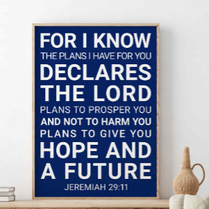 Denn ich kenne die Pläne, die ich für Sie habe, Je Poster
