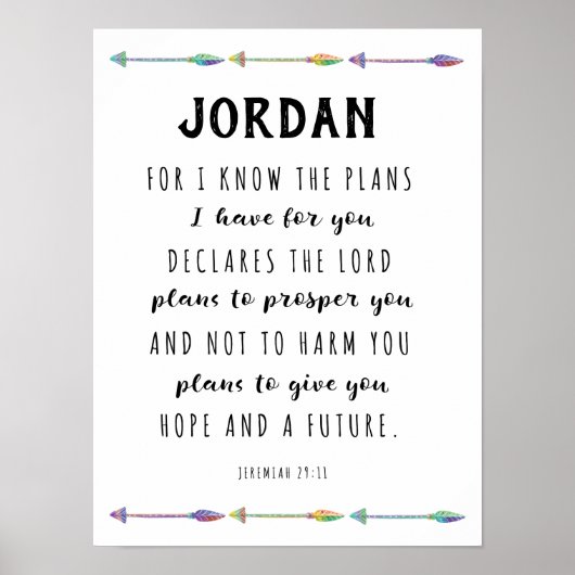 Denn ich kenne die Pläne, die ich für Sie individu Poster (Vorne)