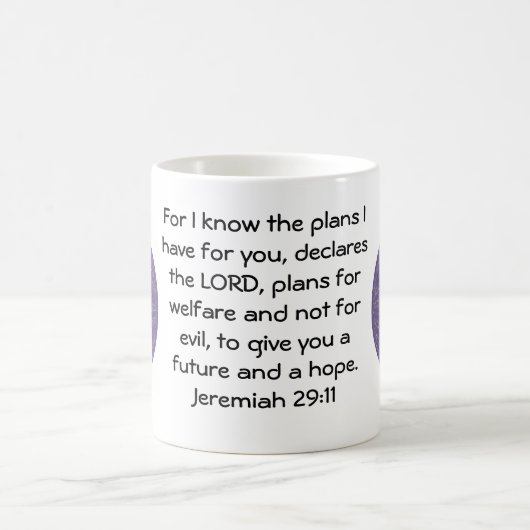 Denn ich kenne die Pläne, die ich habe - Jeremiah Kaffeetasse (Mittel)
