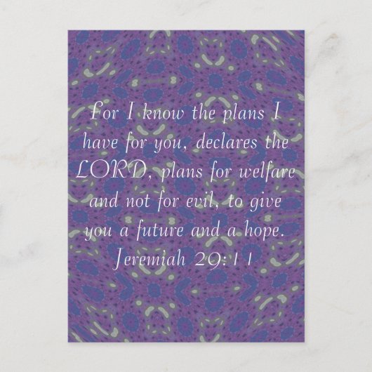 Denn ich kenne die Pläne, die ich habe - Jeremiah Postkarte (Vorderseite)