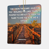 Denn ich kenne die Pläne Jeremiah 29:11 Bibelverse Keramikornament (Links)