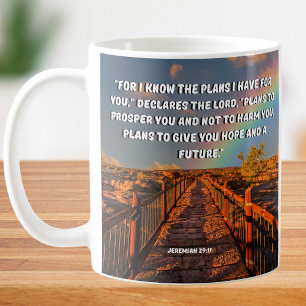 Denn ich kenne die Pläne Jeremiah 29 Bibelverse Kaffeetasse