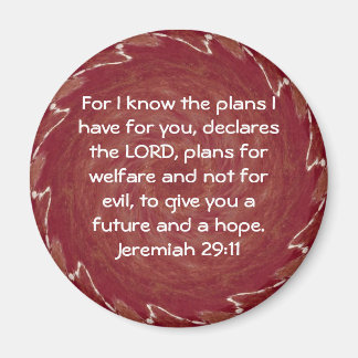 Denn ich weiß, die Pläne habe ich .... Jeremiah 29 Magnet