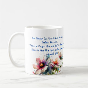 Denn ich weiß/ Jeremiah 29:11 Moderne Blume Kaffeetasse