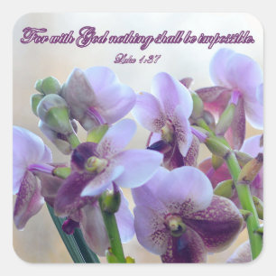 Denn mit Gott ist nichts unmöglich! Quadratischer Aufkleber