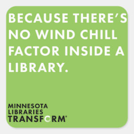 Denn Wind Chill Green Square Sticker