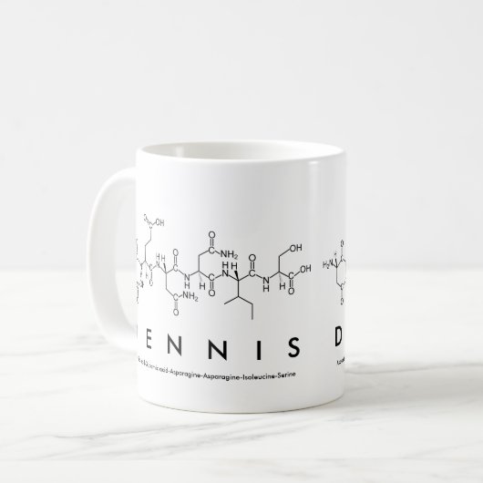 Dennis-Peptidnamen-Tasse Kaffeetasse (Vorderseite Links)