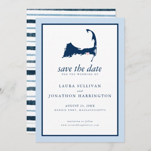 Dennis Port Cape Cod Wedding Save The Date (Vorne/Hinten)