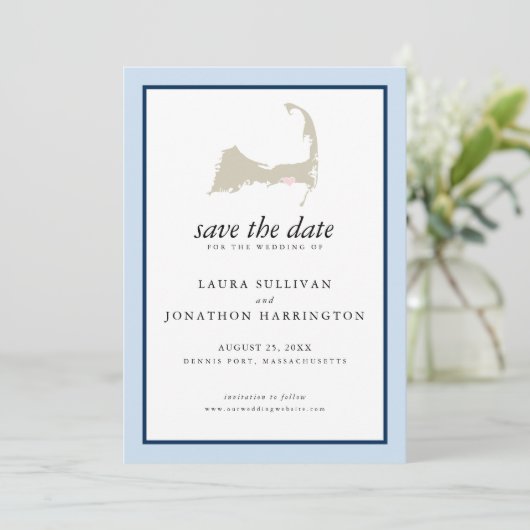 Dennis Port Cape Cod Wedding Save The Date (Stehend Vorderseite)