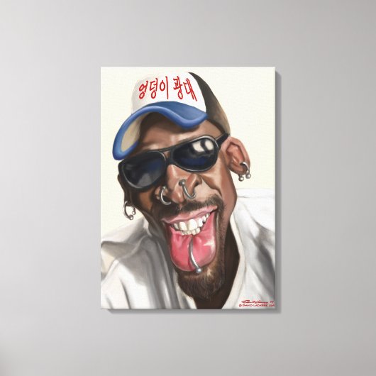 Dennis Rodman - Karikatur auf Canvas Print 18 x 24 Leinwanddruck (Vorderseite)