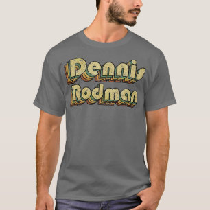Dennis Rodman Vintag Rainbow Typografy Style 70er T-Shirt