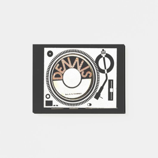 DENNIS-TURNTABLE POST-IT KLEBEZETTEL (Vorderseite)