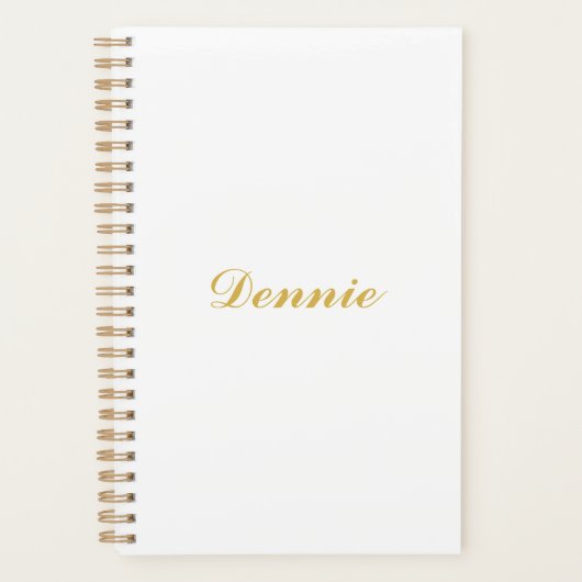 Dennis Typography Goldschrift personalisiertes Ges Planer (Vorderseite)
