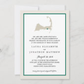 Dennisport Cape Cod Map Emerald Green | Hochzeit Einladung (Vorderseite)