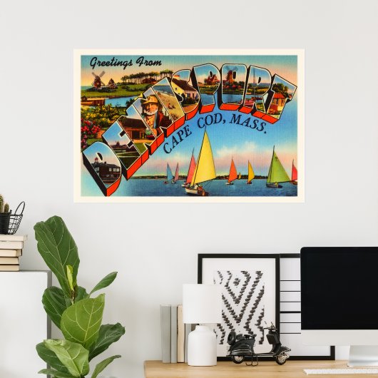 Dennisport Cape Cod Massachusetts MA Old Travel Poster (Heimbüro)