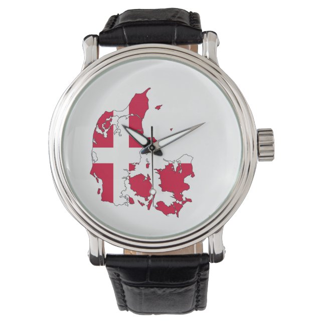 Dennmark-Länderflaggenform Armbanduhr (Vorderseite)