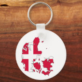 Dennmark-Länderflaggenform Schlüsselanhänger (Vorderseite)