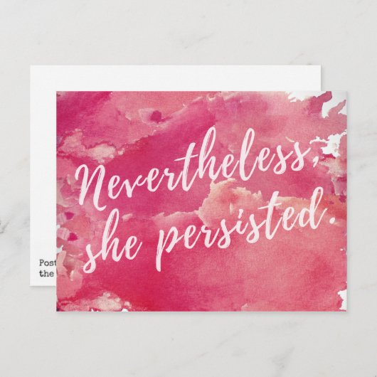 Dennoch beharrte sie auf der Postkarte (Vorne/Hinten)