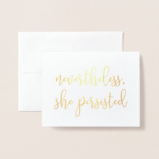 Dennoch beharrte sie darauf, | Gold Folienkarte (Vorderseite mit Umschlag)