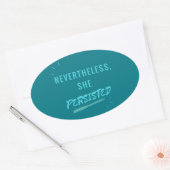 Dennoch beharrte sie darauf, ovaler aufkleber (Umschlag)