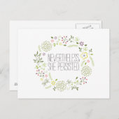 Dennoch beharrte sie darauf, postkarte (Vorne/Hinten)