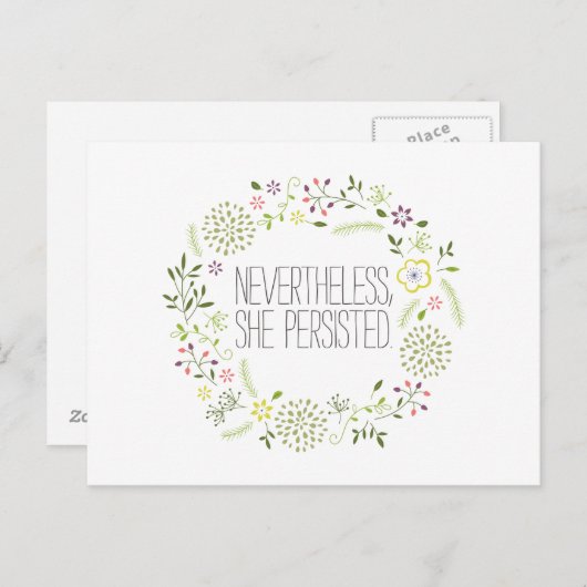 Dennoch beharrte sie darauf, postkarte (Vorne/Hinten)