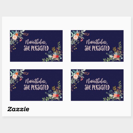 Dennoch beharrte sie darauf, rechteckiger aufkleber (Blatt)