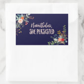 Dennoch beharrte sie darauf, rechteckiger aufkleber (Tasche)