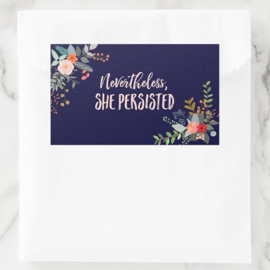 Dennoch beharrte sie darauf, rechteckiger aufkleber (Tasche)