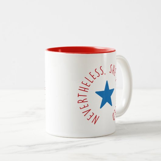 Dennoch bestand sie fort. | blauer Stern Zweifarbige Tasse (VorderseiteRechts)