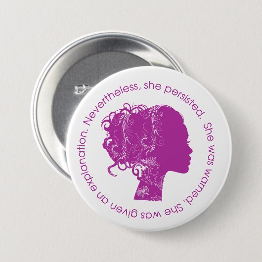 Dennoch bestand sie fort (Magenta) Button (Vorne & Hinten)