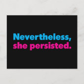 Dennoch bestand sie schwarze Postkarte fort (Vorderseite)