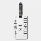 Dennoch bestand sie Zitat fort Gepäckanhänger (Rückseite vertikal)