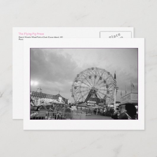 Deno's Wonder Wheel Park (Coney Is., NY) Postkarte (Vorne/Hinten)