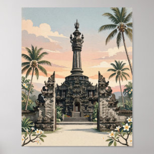 Denpasar Bali Vintage Minimalistische Wandkunst Poster
