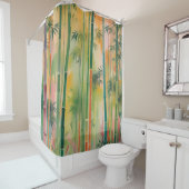 Dense Bamboo Forest at Sunset Duschvorhang (Beispiel)