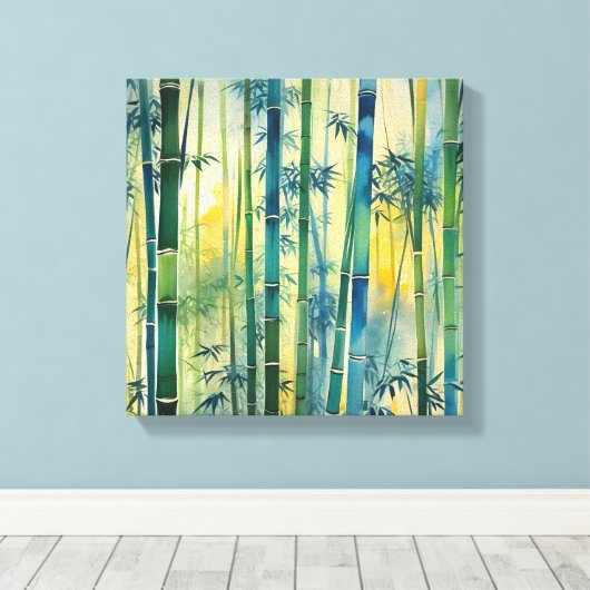 Dense Bamboo Forest at Sunset Leinwanddruck (Insitu (Holzboden))