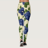 Dense Blueberry Nahtloses Muster Leggings (Rückseite)