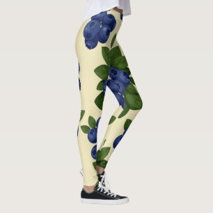 Dense Blueberry Nahtloses Muster Leggings
