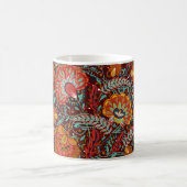 Dense blumengeschmückte Hand zeichnete Fantasy-Blu Kaffeetasse (Mittel)