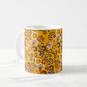 Dense blumengeschmückte Hand zeichnete Fantasy-Blu Kaffeetasse (Vorderseite Links)