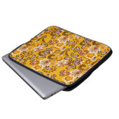 Dense blumengeschmückte Hand zeichnete Fantasy-Blu Laptopschutzhülle (Vorne Knopf)