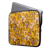 Dense blumengeschmückte Hand zeichnete Fantasy-Blu Laptopschutzhülle (Vorderseite Links)
