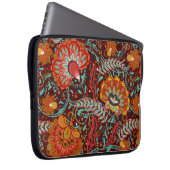 Dense blumengeschmückte Hand zeichnete Fantasy-Blu Laptopschutzhülle (Vorne Rechts)