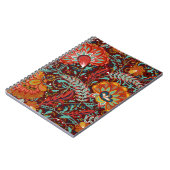 Dense blumengeschmückte Hand zeichnete Fantasy-Blu Notizblock (Linke Seite)