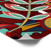 Dense blumengeschmückte Hand zeichnete Fantasy-Blu Poster (Ecke)