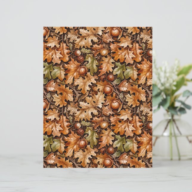 Dense Fall Foliage of Acorns and Oak Leaves Paper (Stehend Vorderseite)