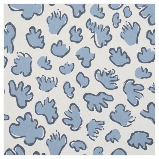 Dense Organic Terrazzo | Abstract Dusty Bluebell  Stoff (Muster)