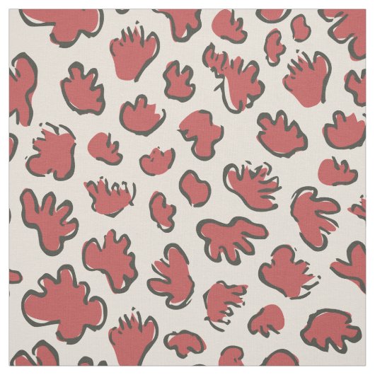 Dense Organic Terrazzo | Abstract Faded Rust Red Stoff (Muster)